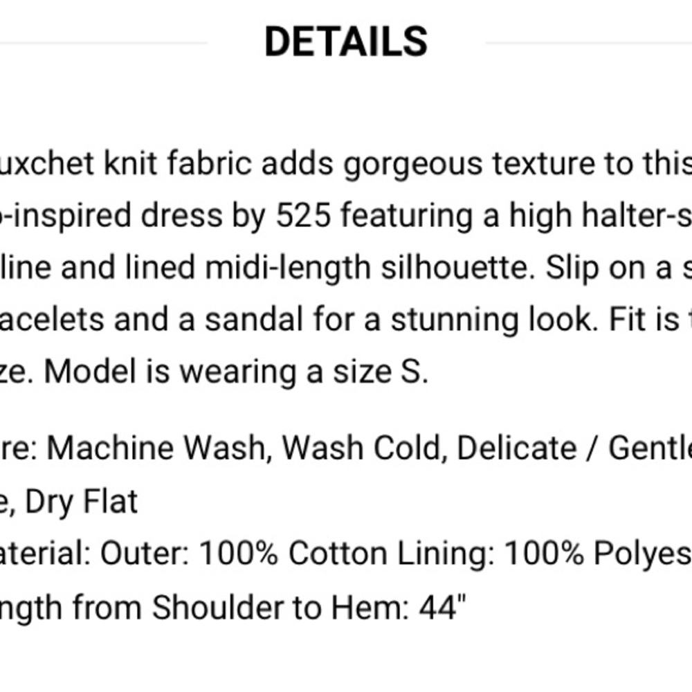 525 America Fauxchet Halter Knit Dress, XS - Picture 8 of 12